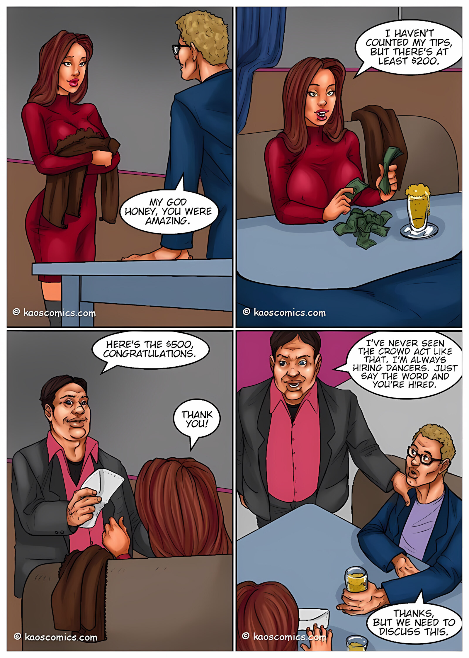Recession Blues – Wife Forced To Strip [Kaos Comics], Recession Blues – Wife Forced To Strip, page 13 of 51