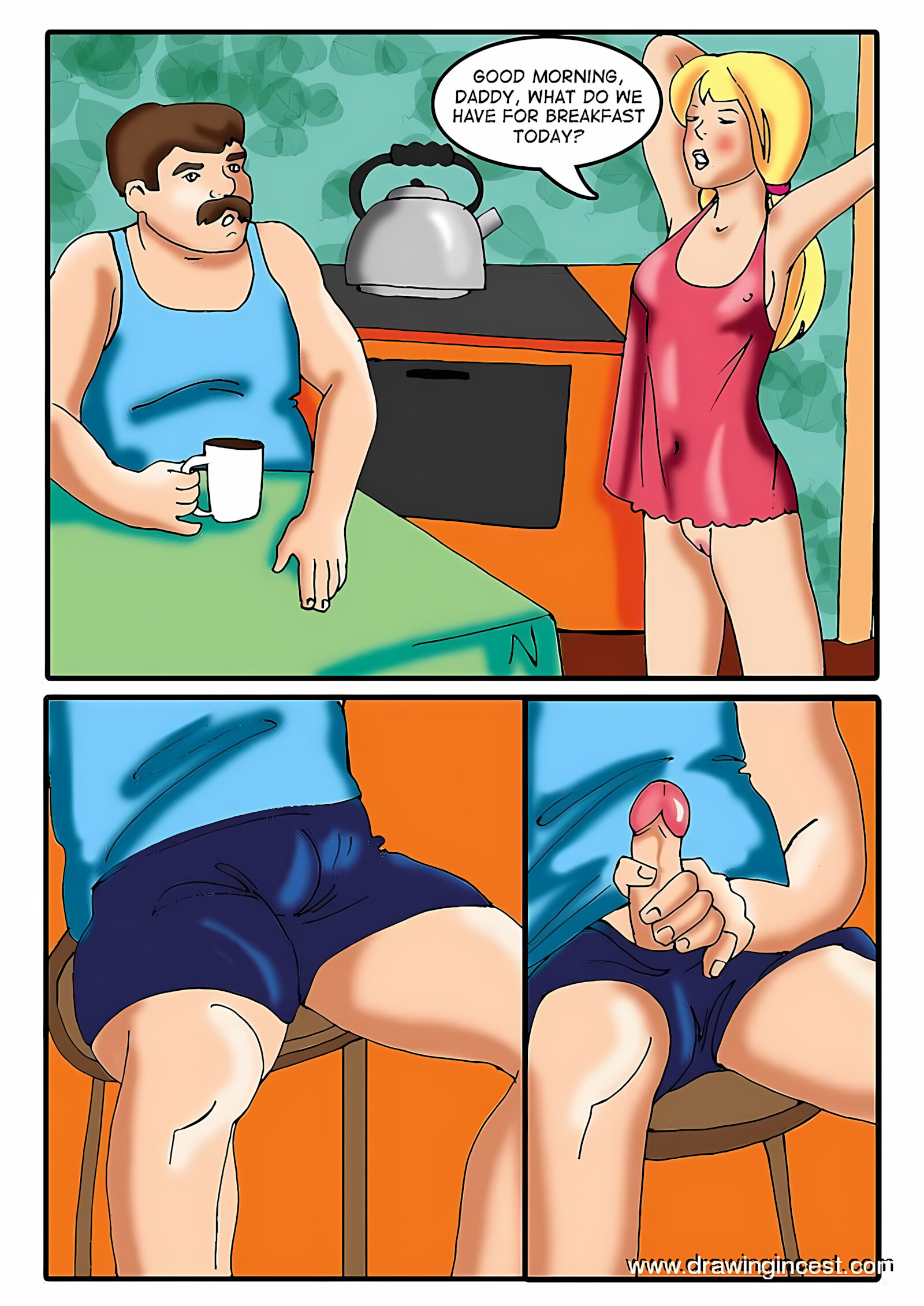 She likes such a breakfast [Drawingincest], She likes such a breakfast, page 1 of 10
