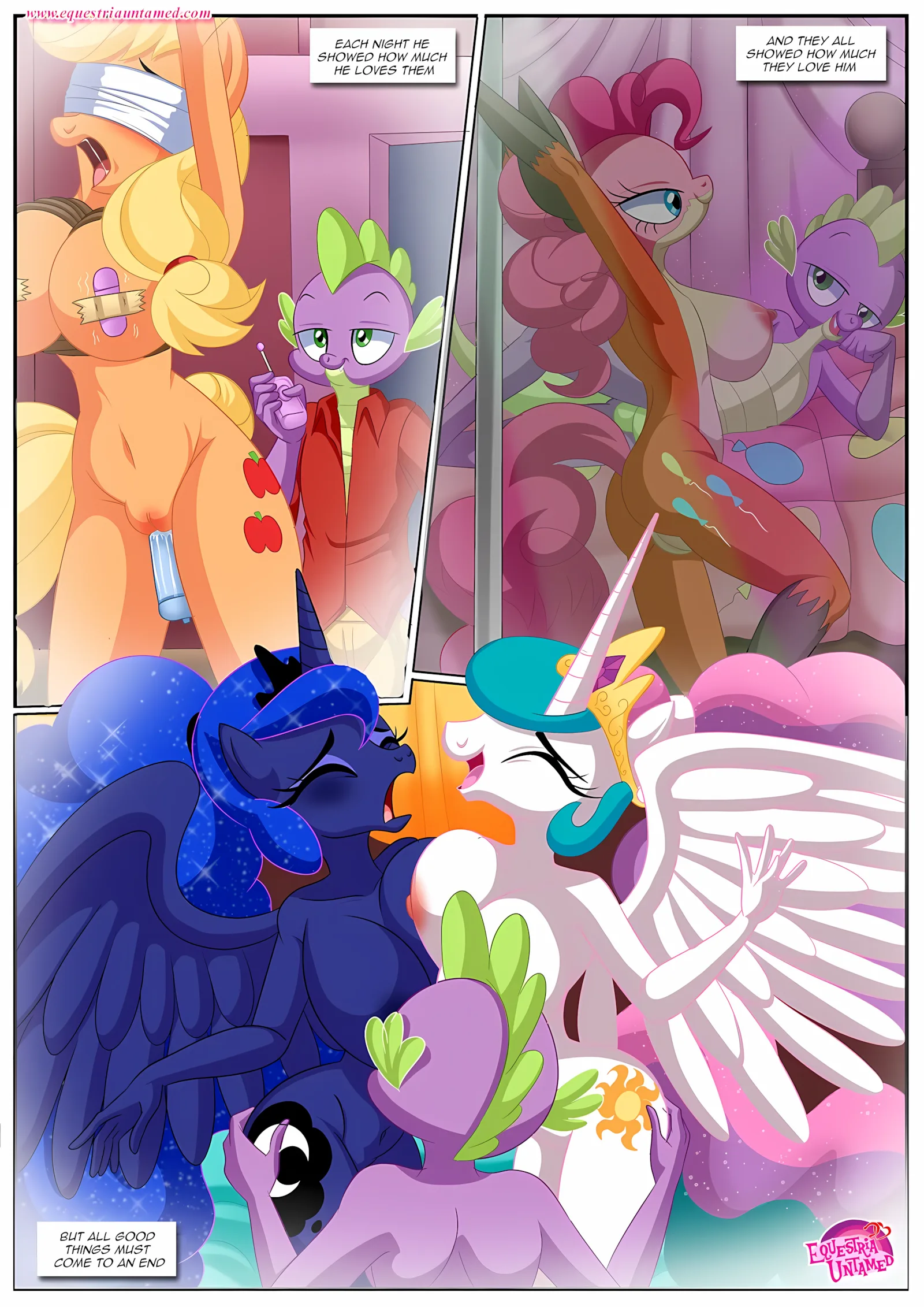 Spike’s Harem (My Little Pony – Friendship Is Magic) [PalComix], 9 . Spike's Ultimate Fantasies or The Dragon King's Harem - Chapter 9 (My Little Pony - Friendship Is Magic) [PalComix], page 4 of 90