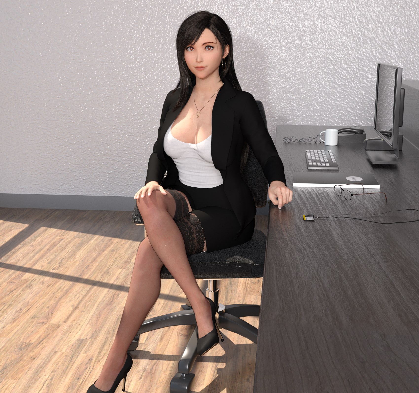 Tifa in office lady outfit [Komico], Tifa in office lady outfit, page 3 of 10