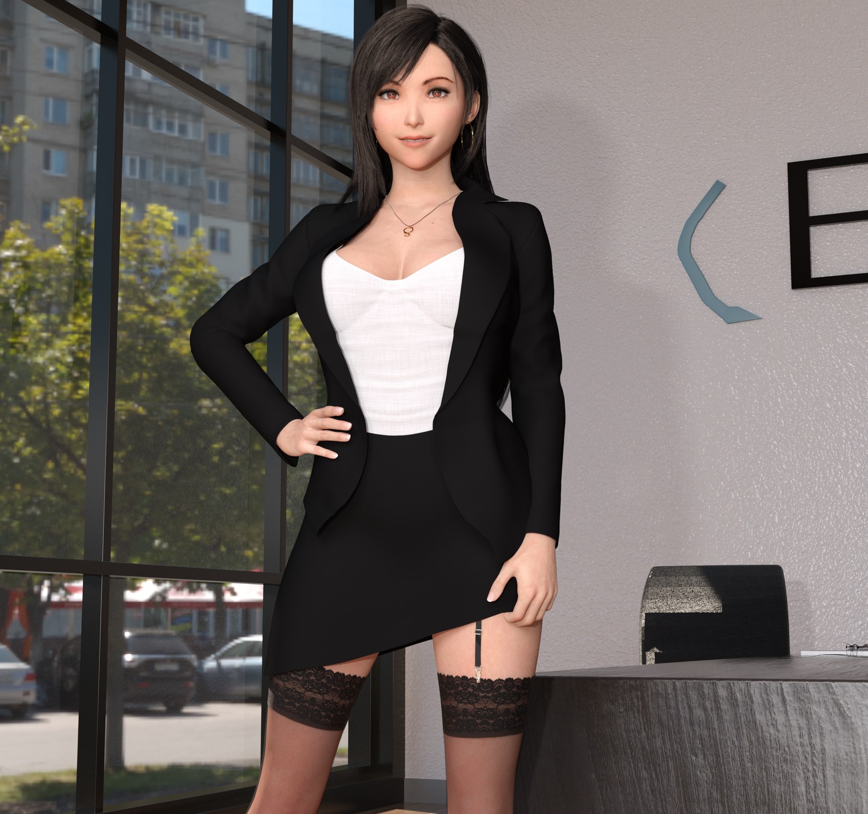Tifa in office lady outfit [Komico], Tifa in office lady outfit, page 4 of 10