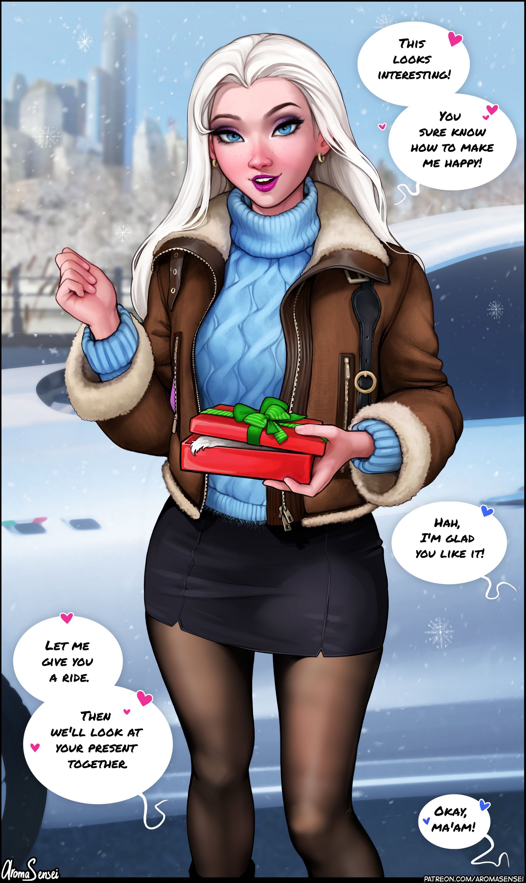 X-Mas Present For Elsa [Aroma Sensei], X-Mas Present For Elsa - Futanari, page 2 of 13