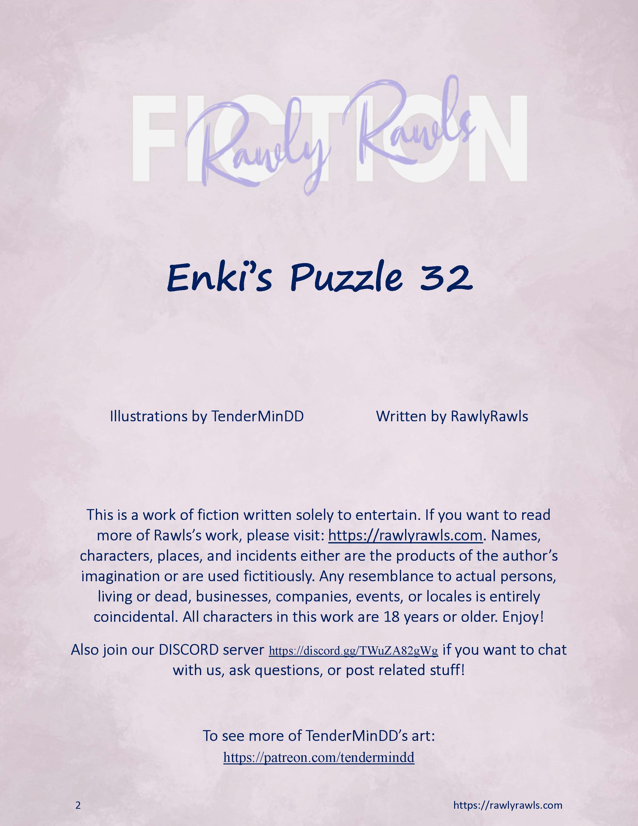 Enki’s Puzzle 31-32 [TenderMindd , RawlyRawls], Enki’s Puzzle 32, page 2 of 16