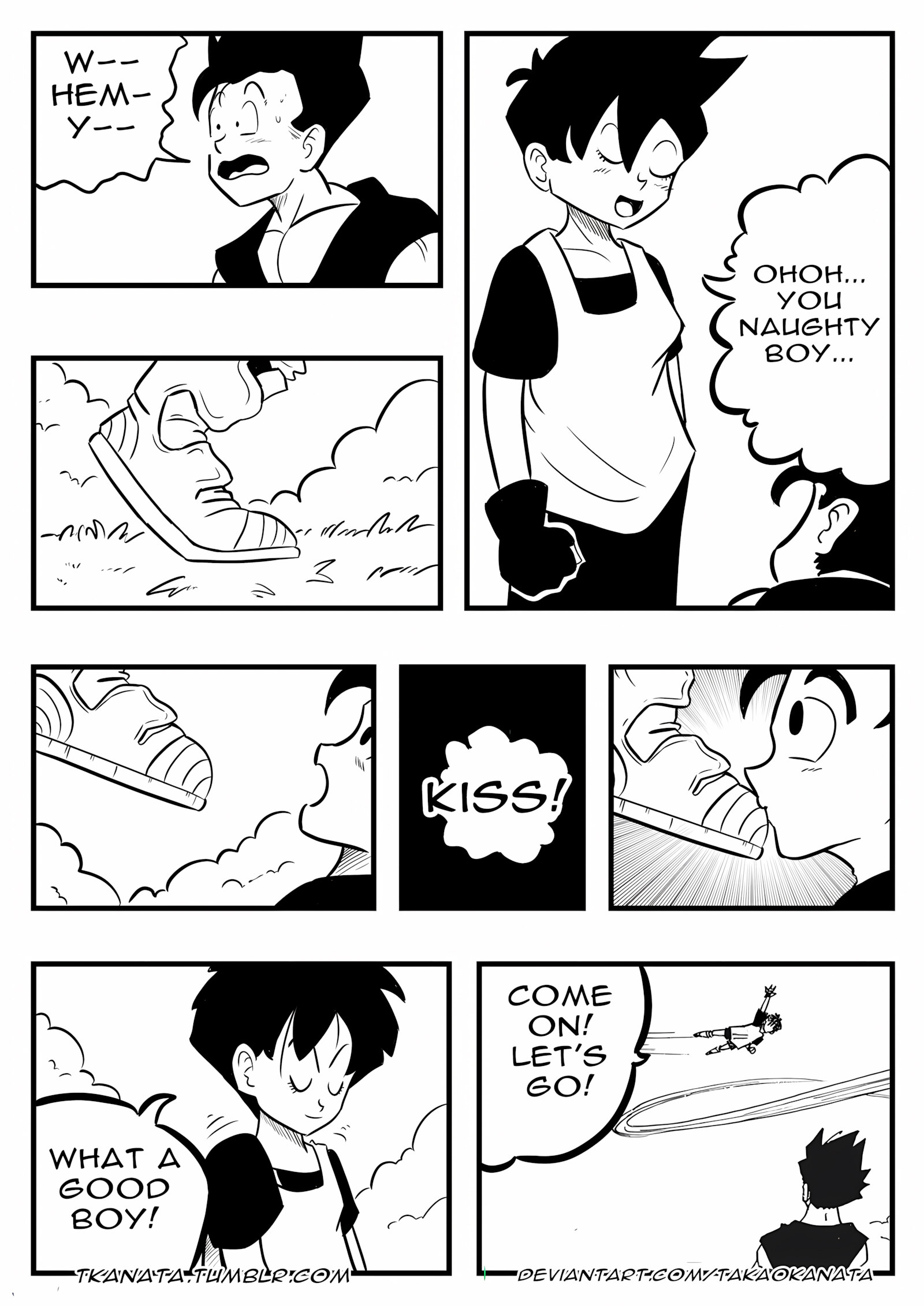 Gohan & Videl in: “Boots, Socks or Feet?” [Takao Kanata], Gohan & Videl in: "Boots, Socks or Feet?", page 9 of 18