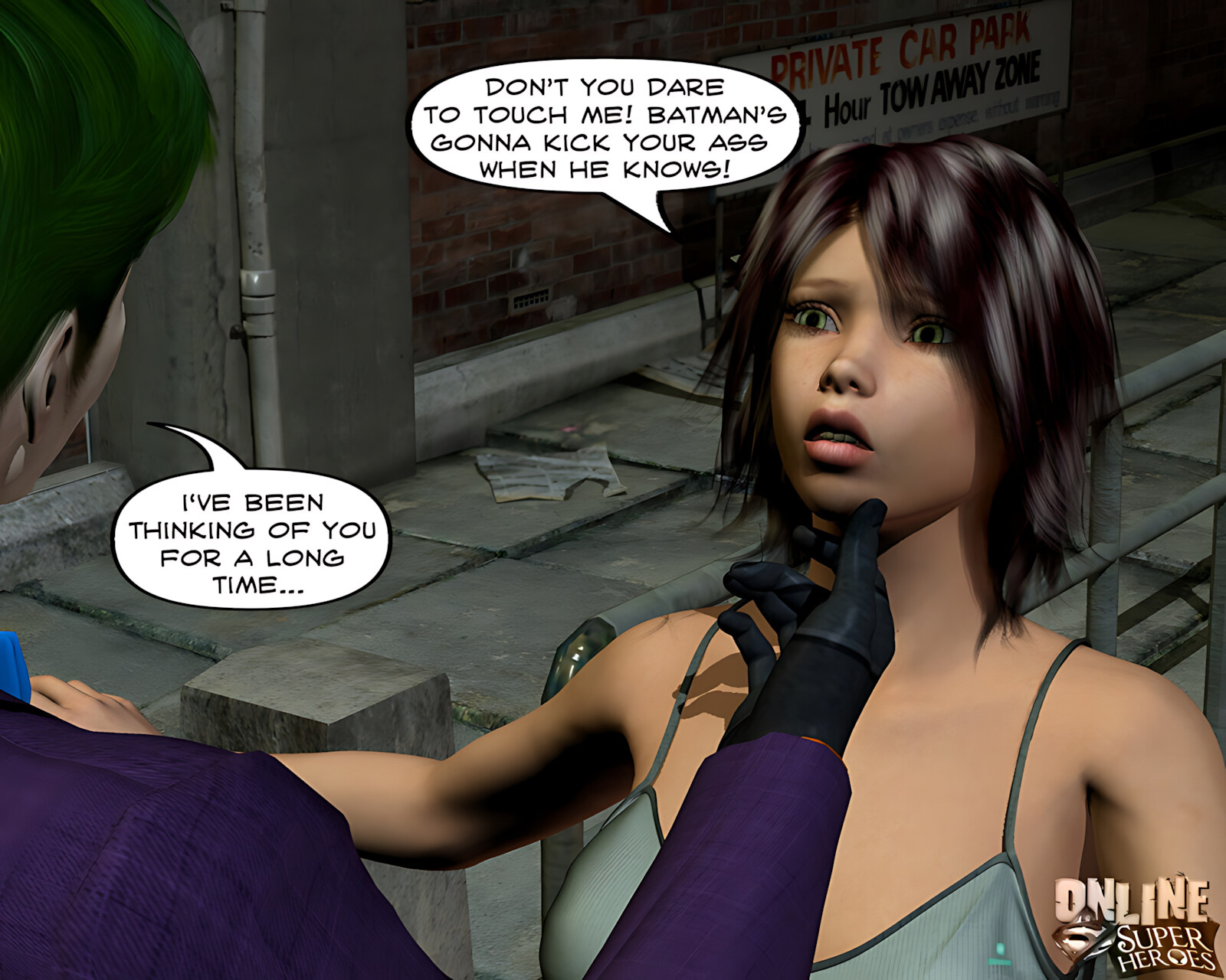Joker bangs a hot babe in the alley [Online Superheroes], Joker bangs a hot babe in the alley, page 2 of 15
