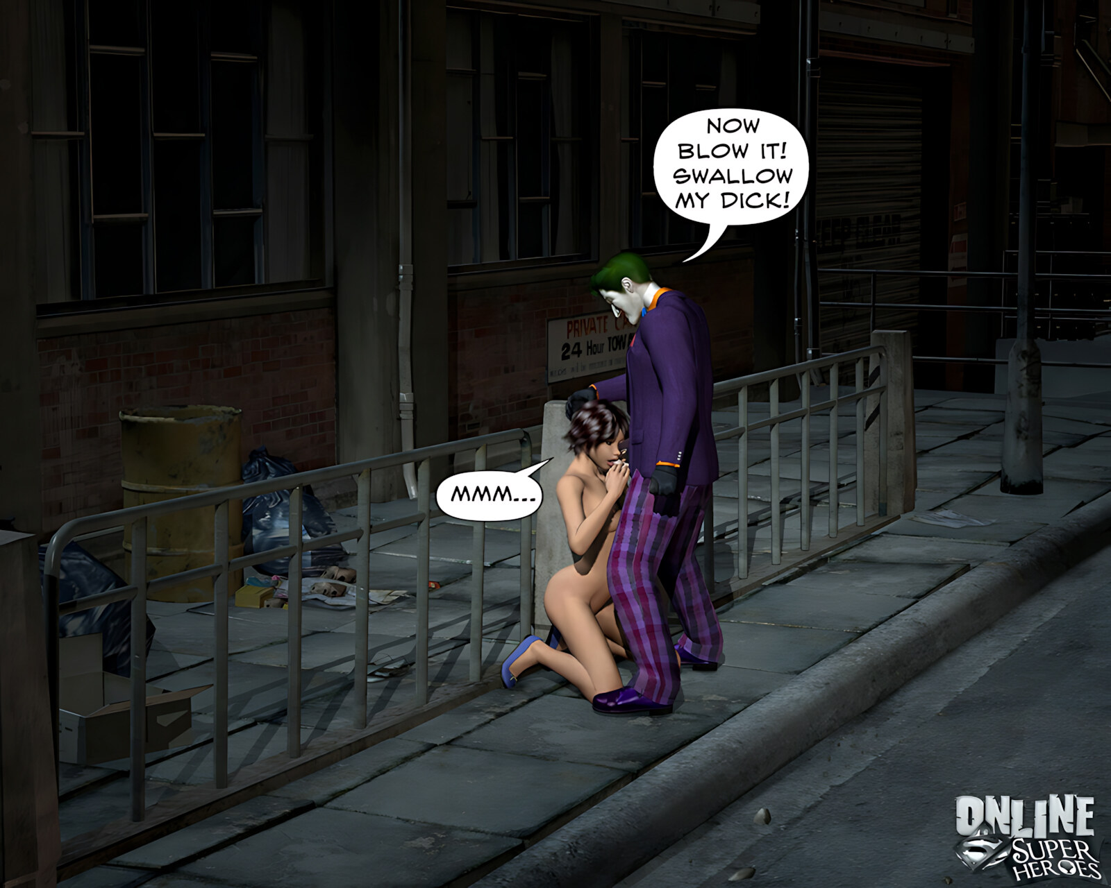 Joker bangs a hot babe in the alley [Online Superheroes], Joker bangs a hot babe in the alley, page 14 of 15