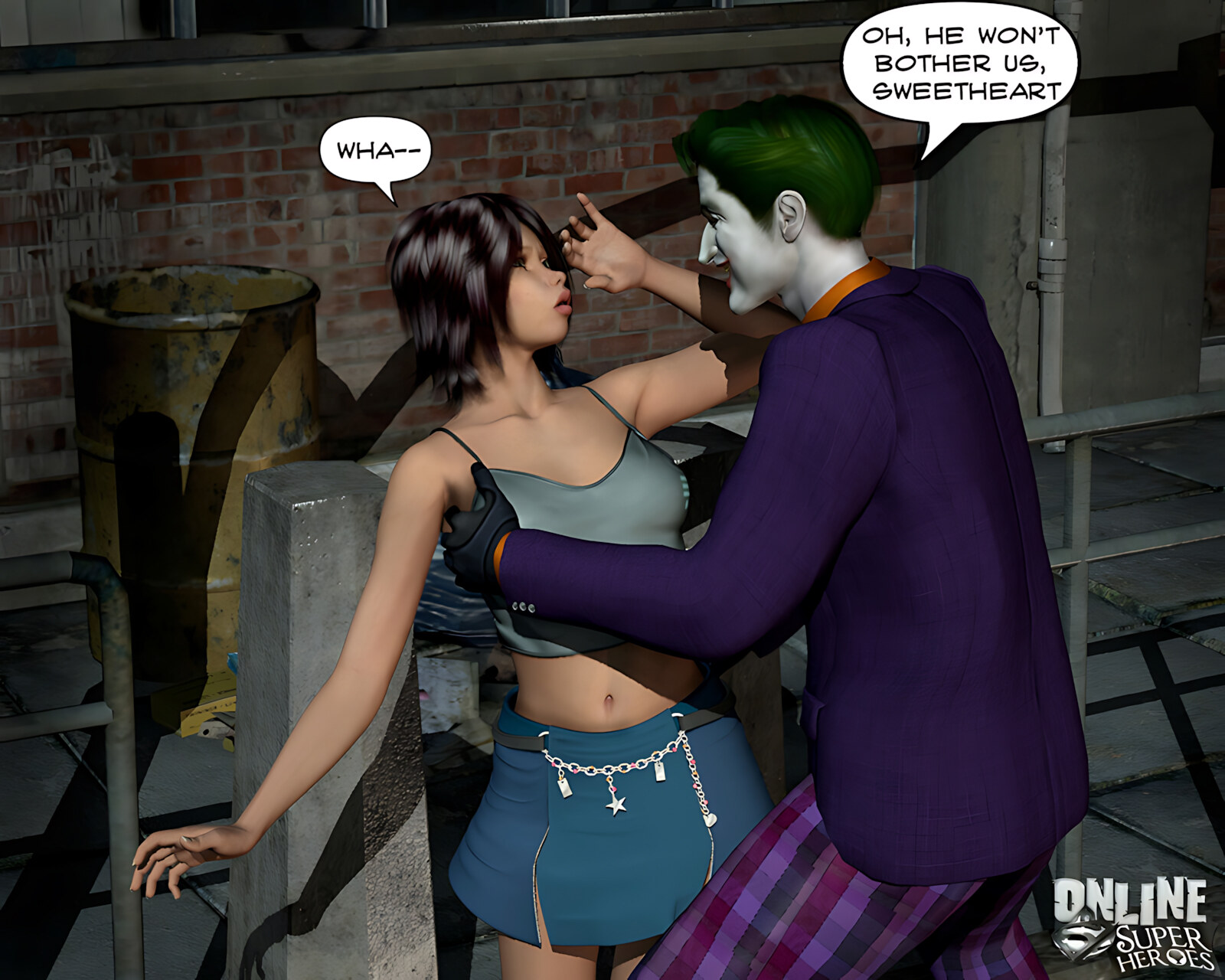 Joker bangs a hot babe in the alley [Online Superheroes], Joker bangs a hot babe in the alley, page 3 of 15