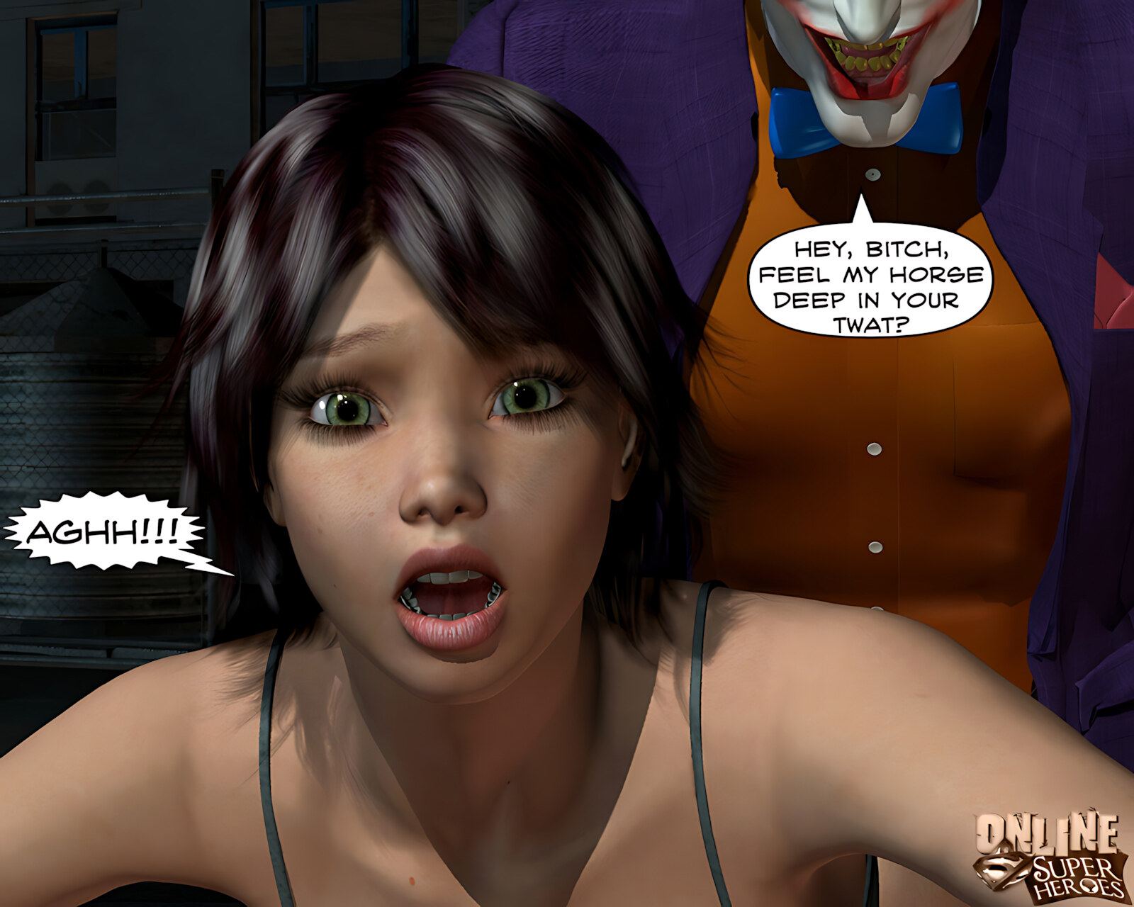 Joker bangs a hot babe in the alley [Online Superheroes], Joker bangs a hot babe in the alley, page 10 of 15
