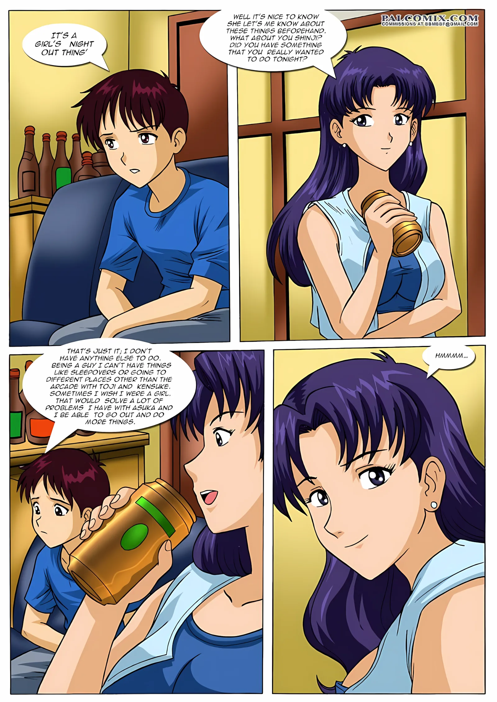 Misato’s New Girlfriend (Neon Genesis Evangelion) [Palcomix], 1 . Misato's New Girlfriend - (Neon Genesis Evangelion) [Palcomix], page 3 of 15